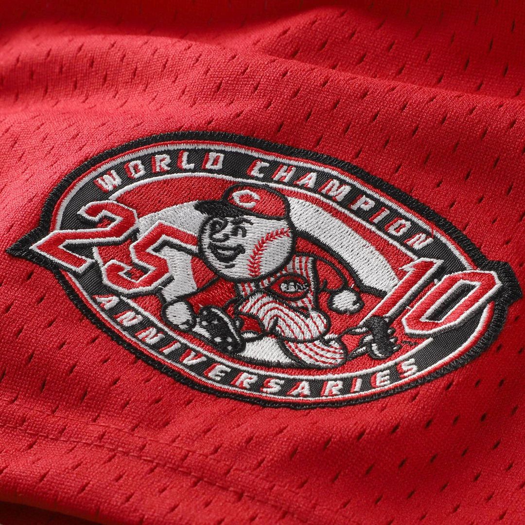 Barry Larkin Cincinnati Reds Mitchell & Ness Cooperstown Collection Mesh Batting Practice Button-Up Jersey - Black
