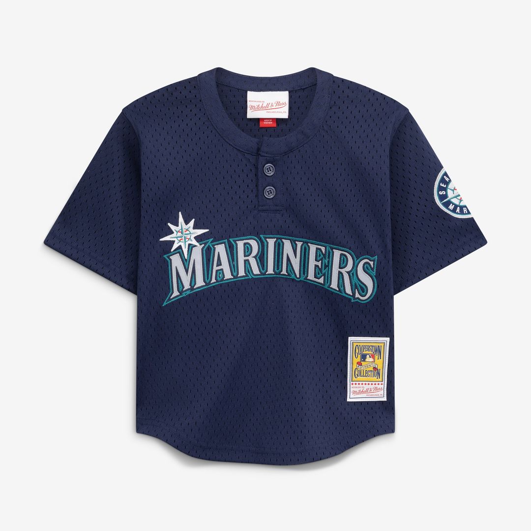 Ken Griffey Jr. Seattle Mariners Mitchell & Ness Toddler Cooperstown Collection Mesh Batting Practice Jersey - Navy