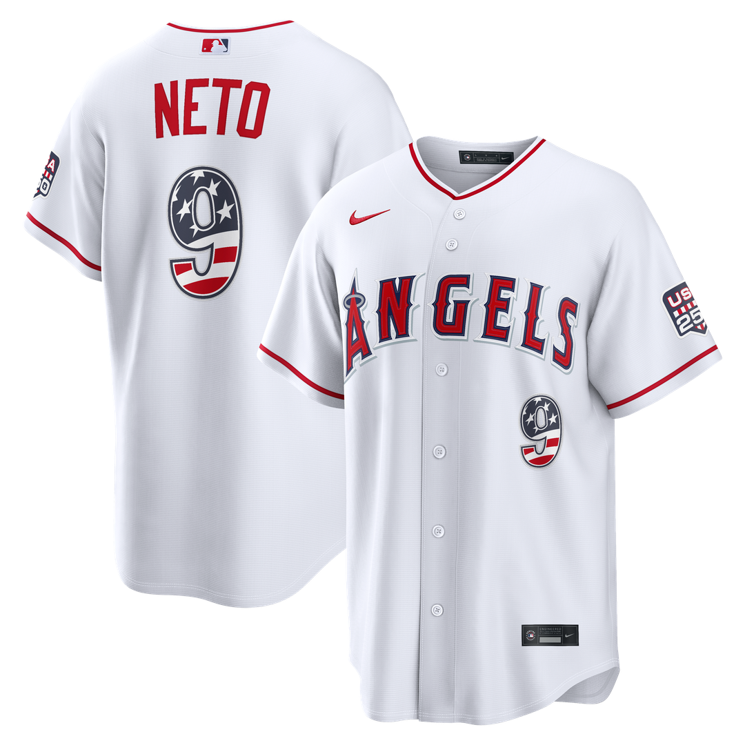 Zach Neto Los Angeles Angels Nike USA 250 Fourth of July  Stadium Jersey - White