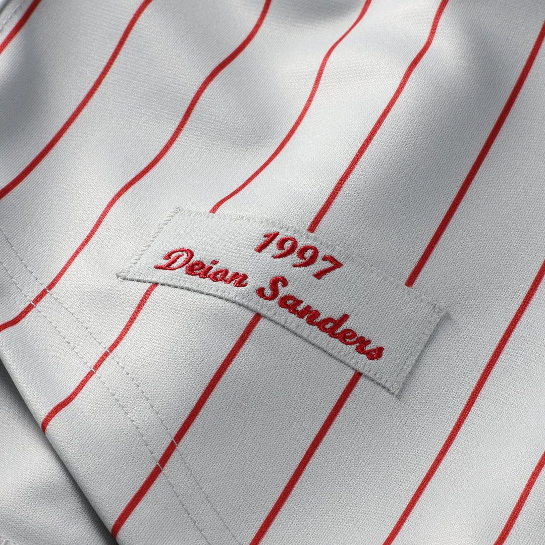 Deion Sanders Cincinnati Reds Mitchell & Ness 1997 Authentic Jersey - Gray