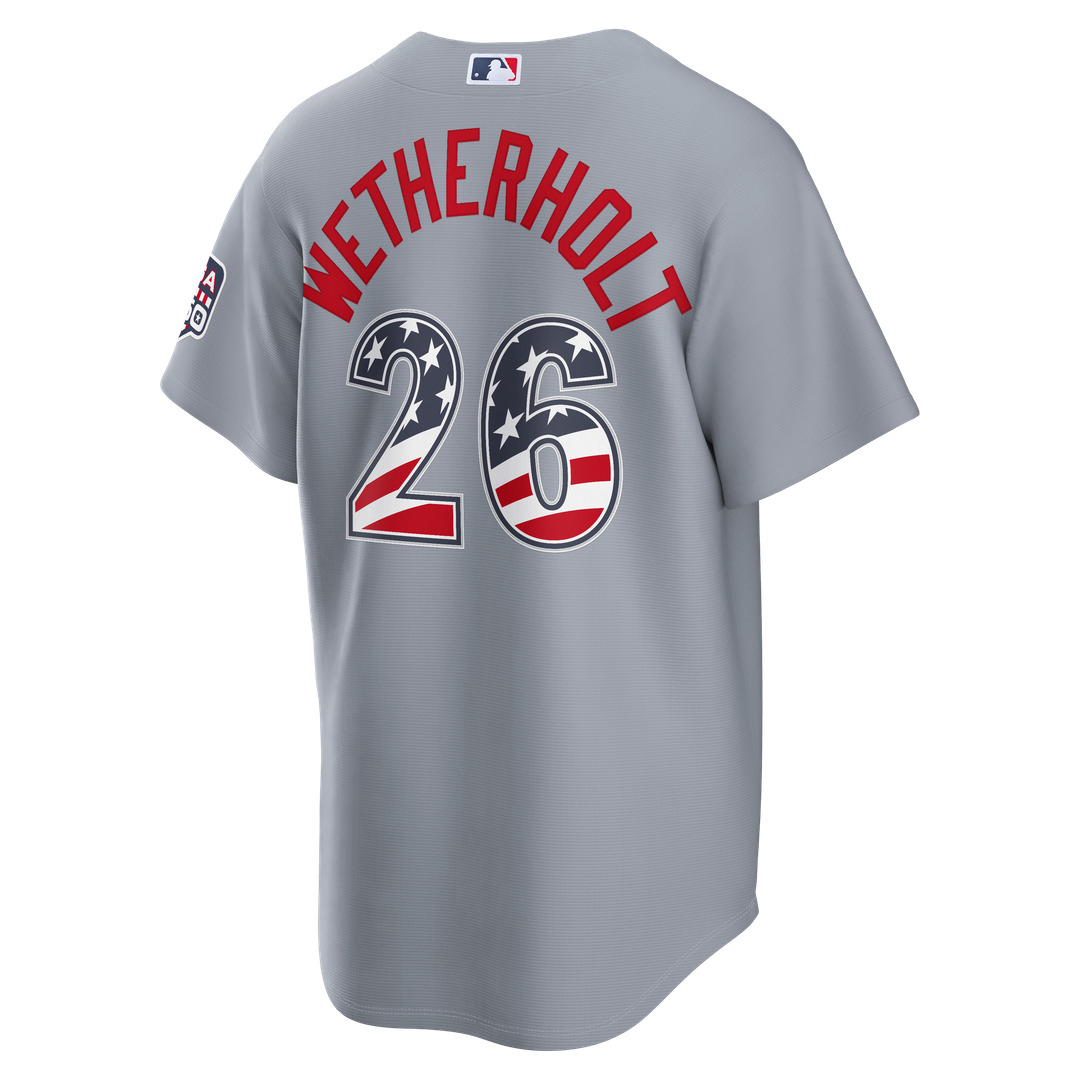 JJ Wetherholt St. Louis Cardinals Nike USA 250 Fourth of July Road Stadium Jersey - Gray