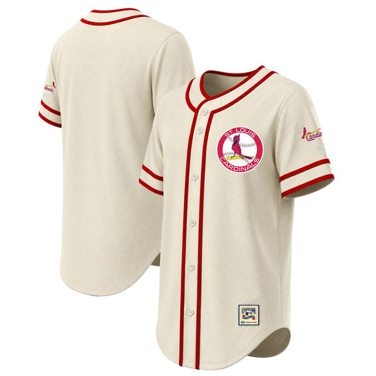 St. Louis Cardinals Stitches Throwback Fashion Jersey - Natural