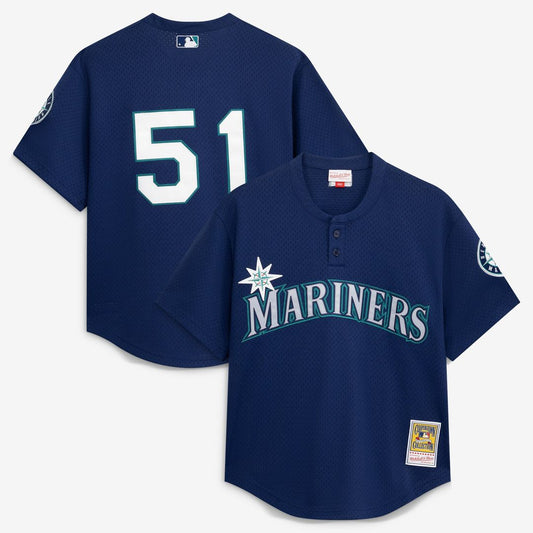 Ichiro Suzuki Seattle Mariners Mitchell & Ness Authentic Batting Practice Jersey - Navy