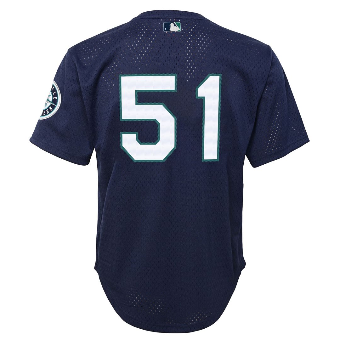Ichiro Suzuki Seattle Mariners Mitchell & Ness Youth Cooperstown Collection Mesh Batting Practice Jersey - Navy