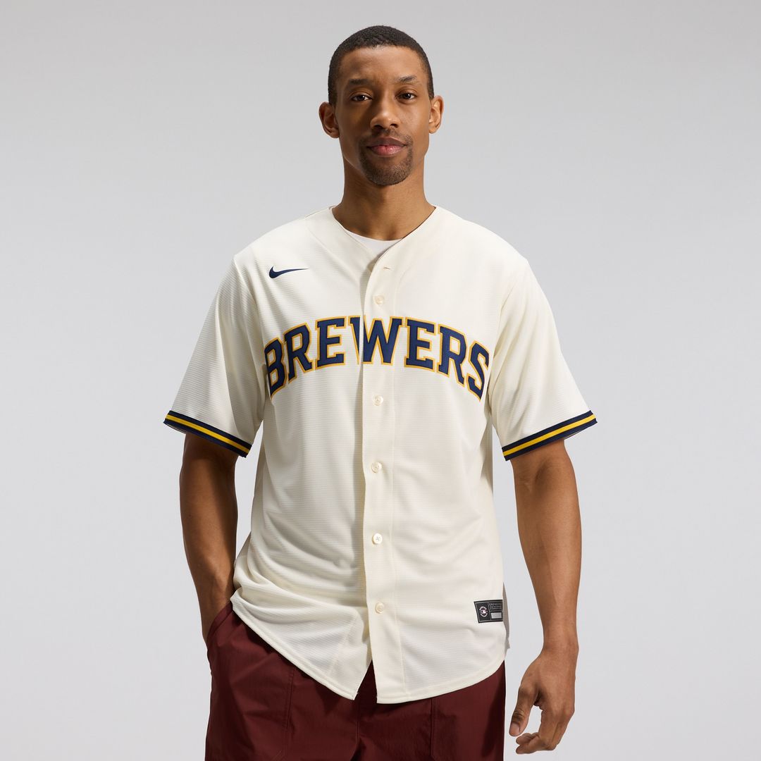 Milwaukee Brewers Nike Home Replica Team Jersey - Cream