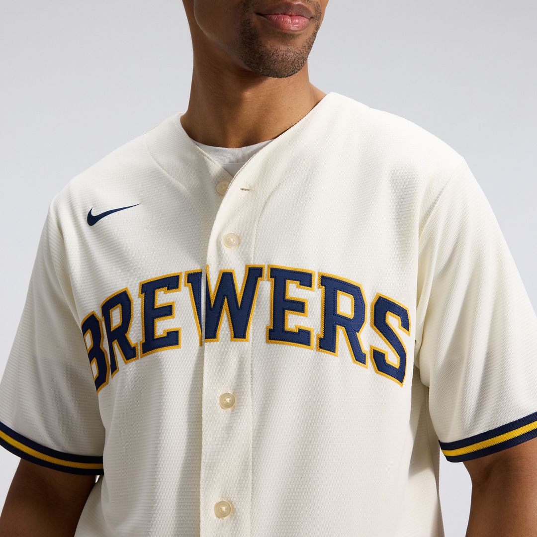 Milwaukee Brewers Nike Home Replica Team Jersey - Cream