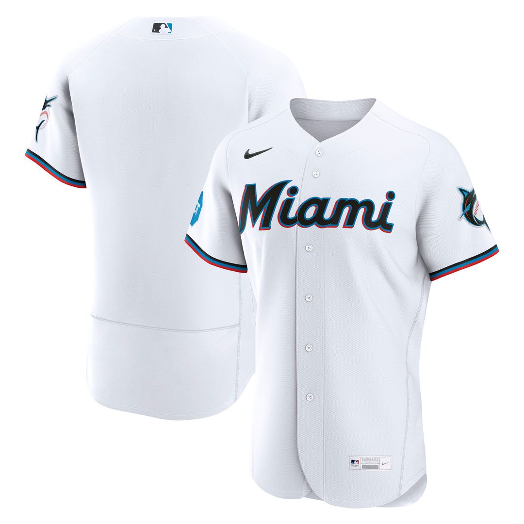 Miami Marlins Nike Home Authentic Jersey - White