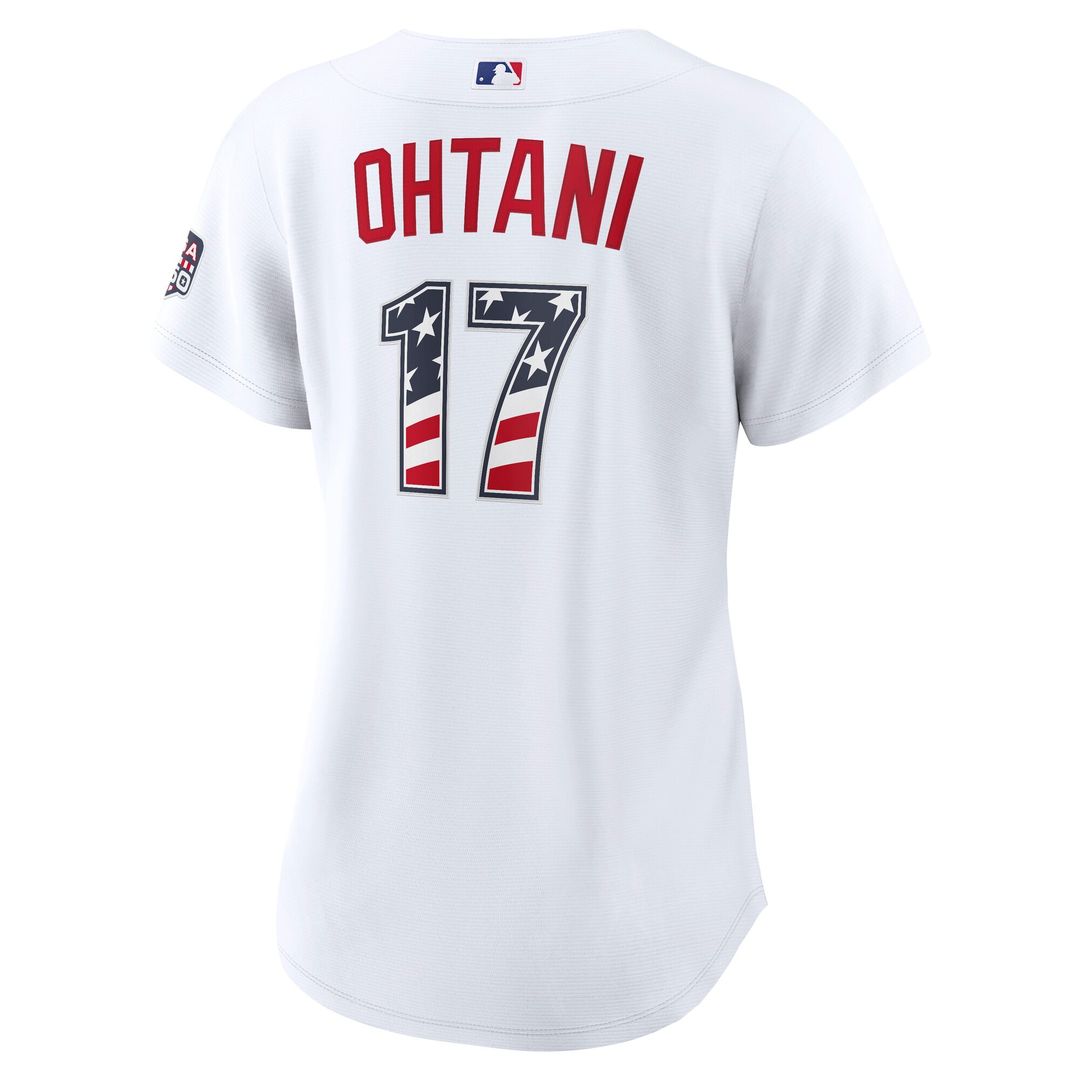 Shohei Ohtani Los Angeles Dodgers Nike Women's USA 250 Fourth of July Home Stadium Jersey - White
