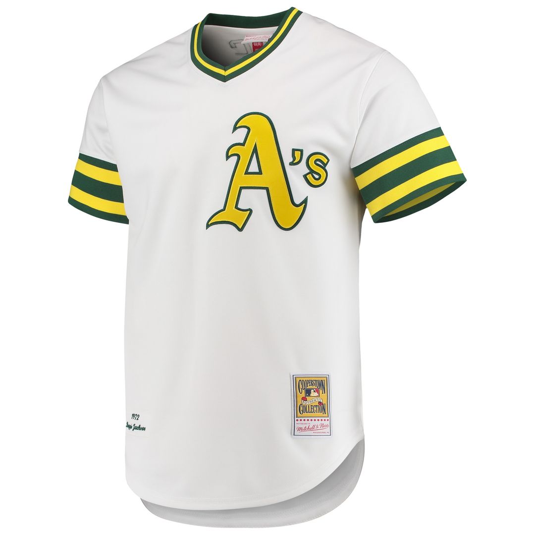 Reggie Jackson Athletics Mitchell & Ness 1972 Cooperstown Collection Authentic Jersey - White