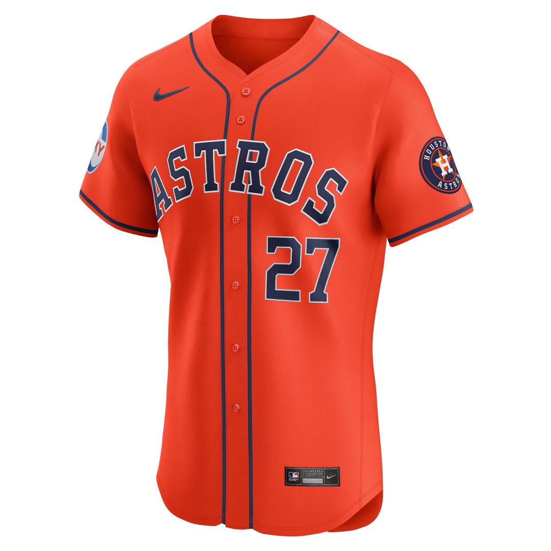 Jose Altuve Houston Astros Nike Alternate Elite Sponsor Patch Player Jersey - Orange