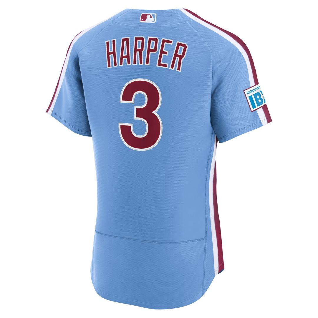 Bryce Harper Philadelphia Phillies Nike Home Authentic Sponsor Patch Jersey - White