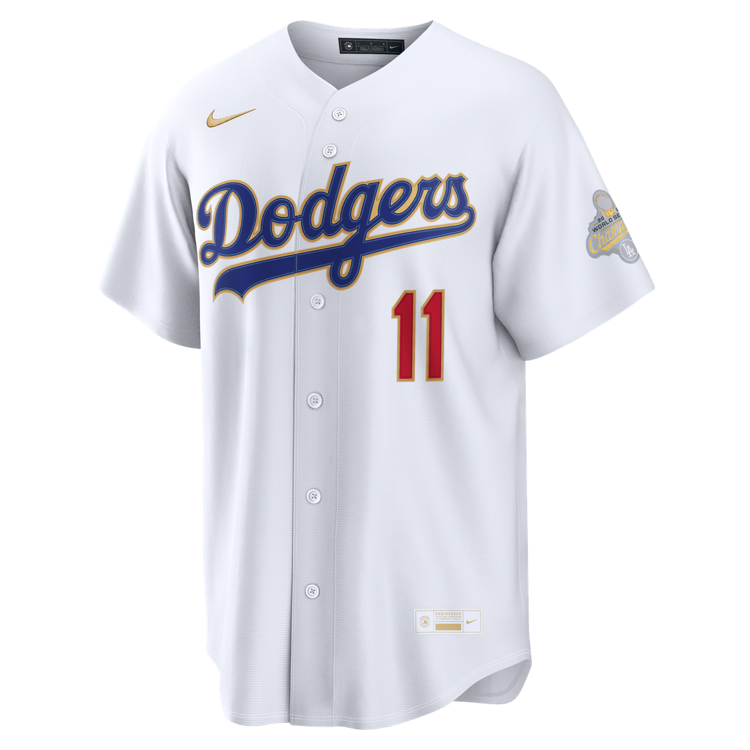 Roki Sasaki Los Angeles Dodgers Nike 2026 Gold Collection Kanji Stadium Jersey - White