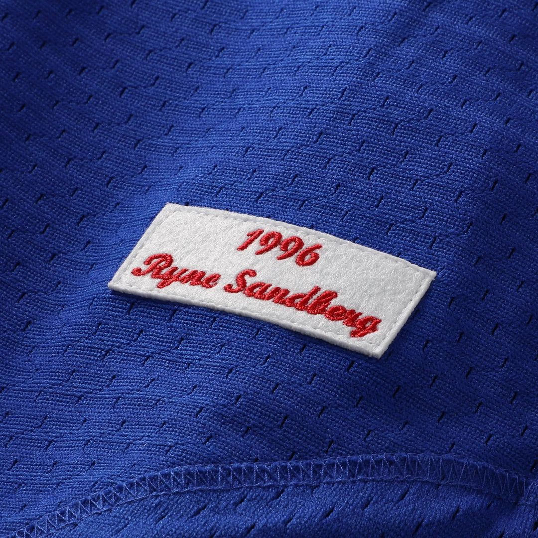 Ryne Sandberg Chicago Cubs Mitchell & Ness Cooperstown Collection 1996 Mesh Batting Practice Button-Up Jersey - Royal