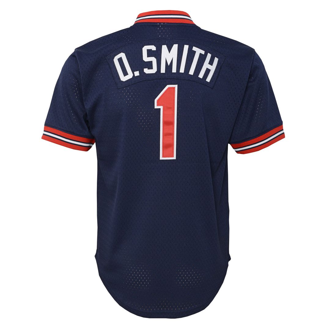 Ozzie Smith St. Louis Cardinals Mitchell & Ness Youth Cooperstown Collection Mesh Batting Practice Jersey - Navy