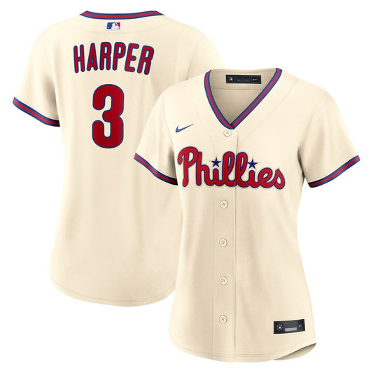Bryce Harper Philadelphia Phillies Nike Women's Alternate Replica Jersey - Cream