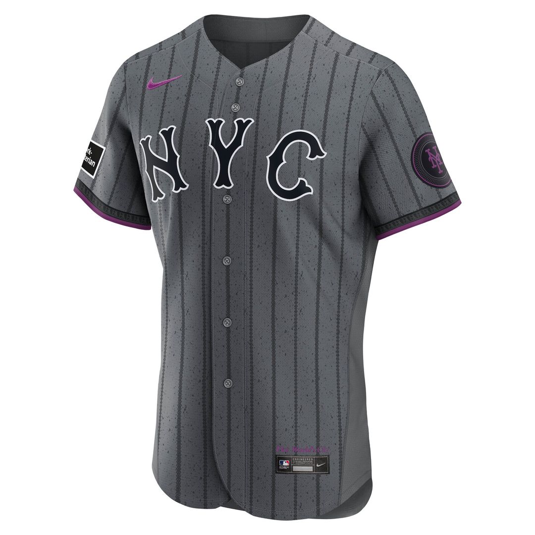 Francisco Lindor New York Mets Nike City Connect Authentic Sponsor Patch Jersey - Gray