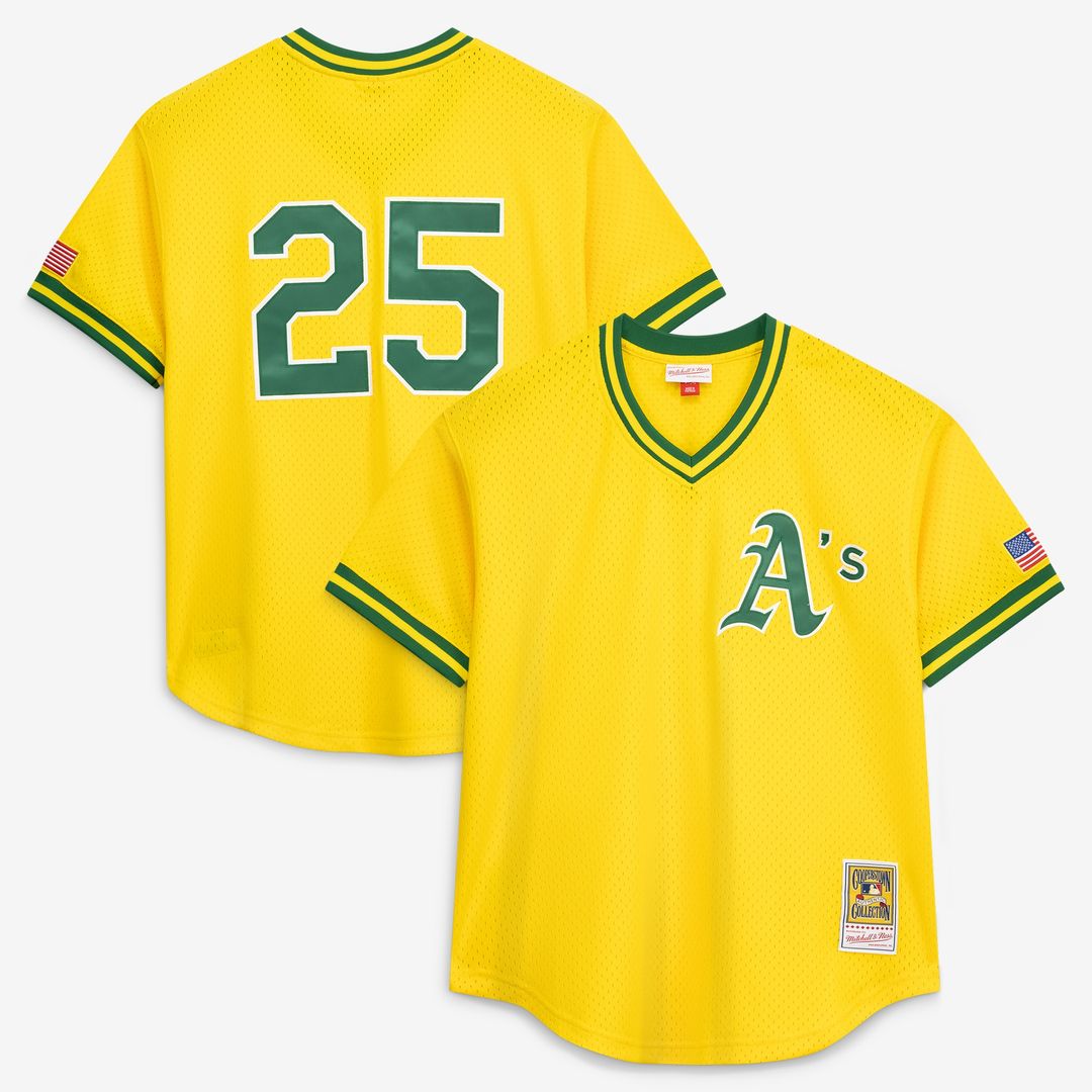 Mark McGwire Athletics Mitchell & Ness Authentic Batting Practice Jersey - Gold