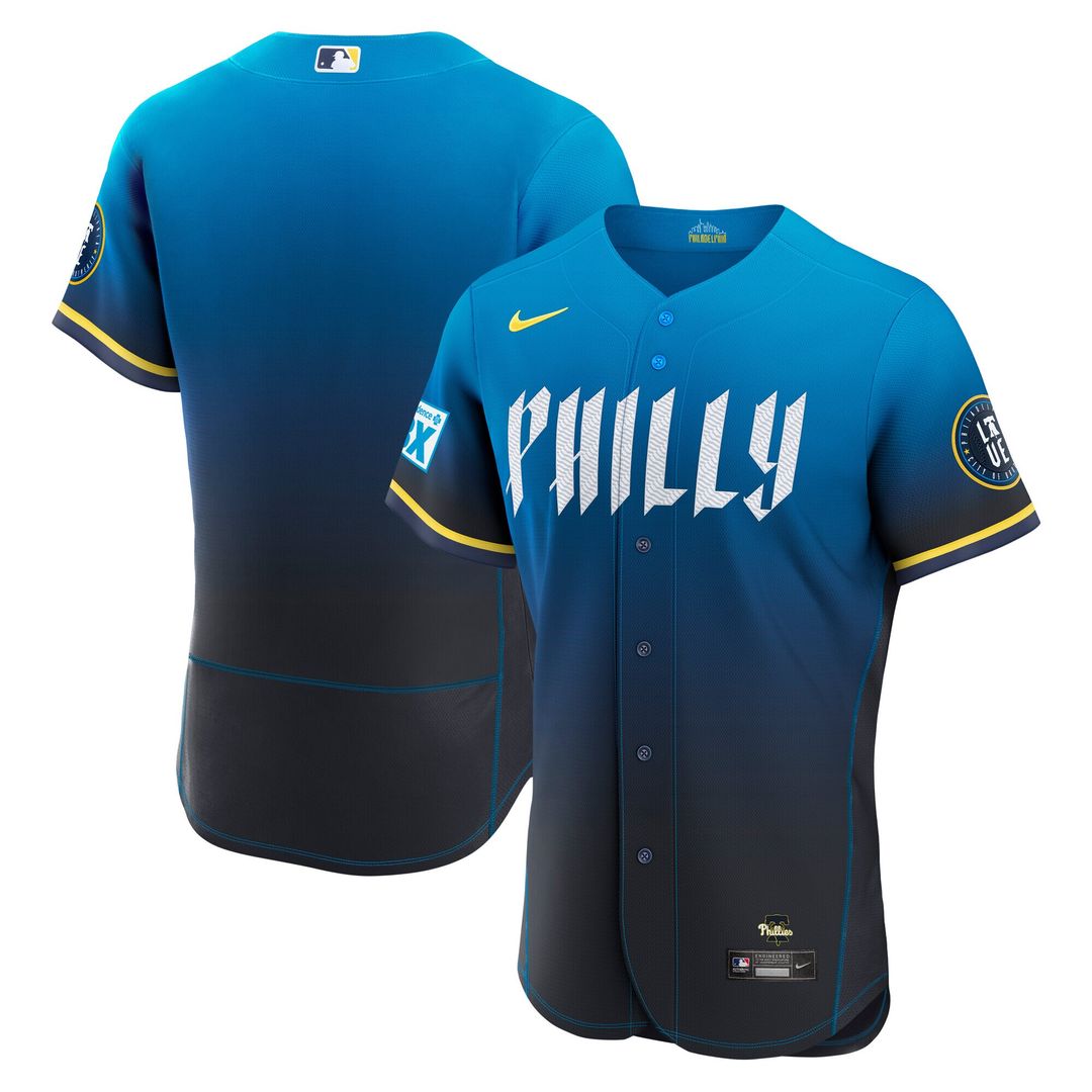 Philadelphia Phillies Nike City Connect Authentic Sponsor Patch Jersey - Navy