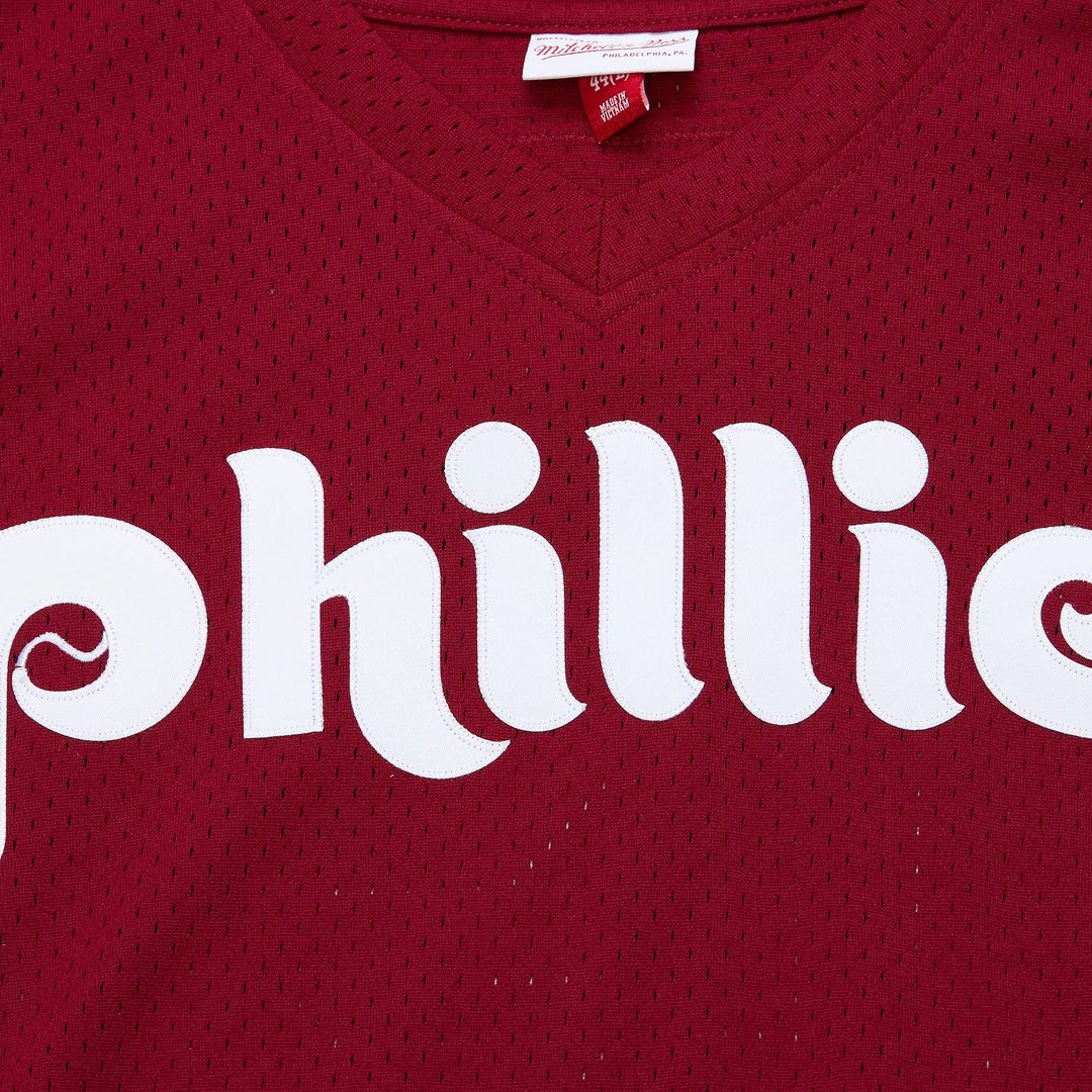 John Kruk Philadelphia Phillies Mitchell & Ness Big & Tall Cooperstown Collection Mesh Batting Practice Jersey - Burgundy