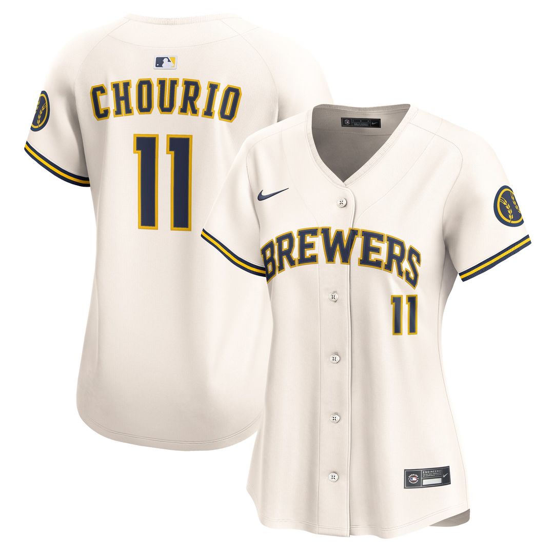 Jackson Chourio Milwaukee Brewers Nike Women's Home Limited Player Jersey - Cream