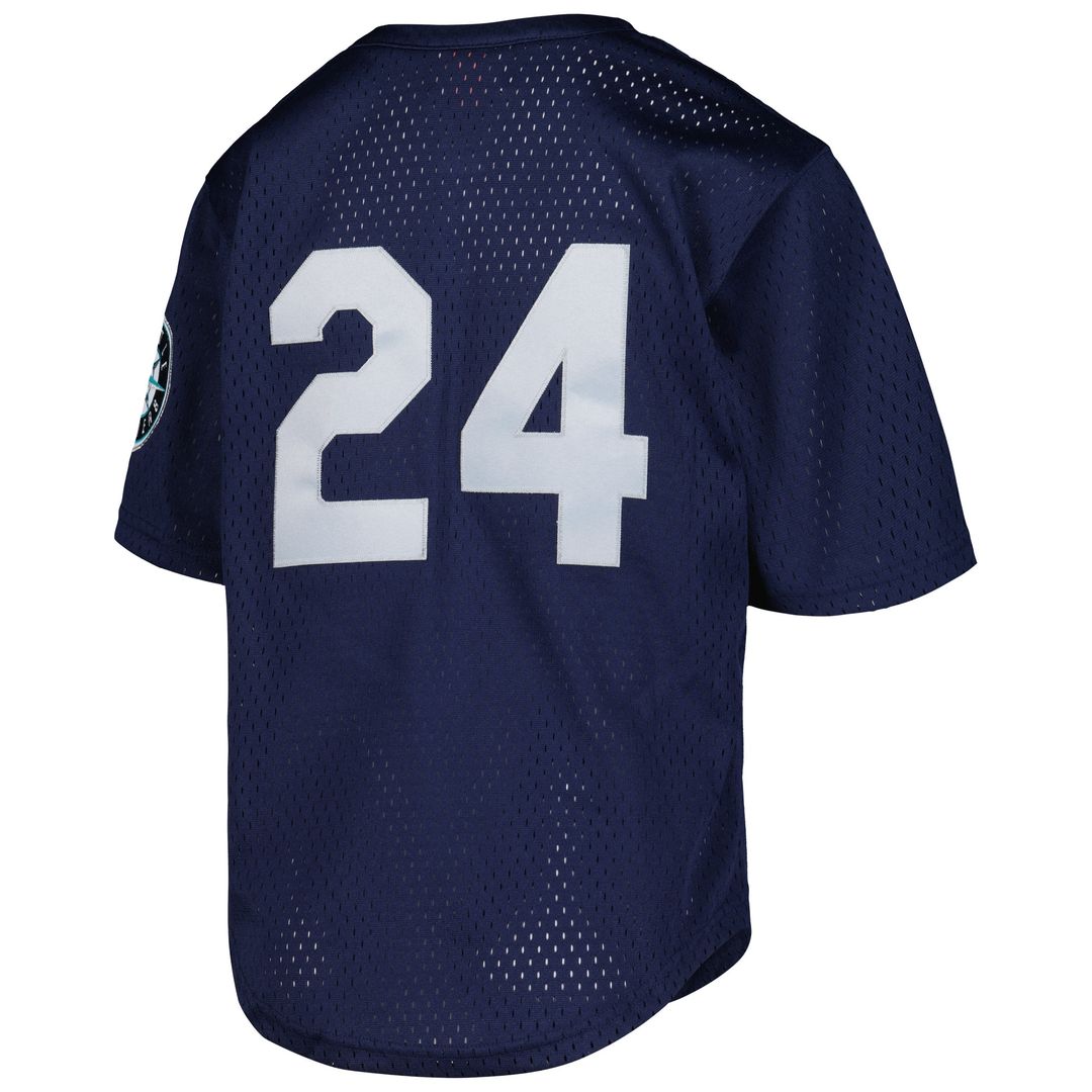 Ken Griffey Jr. Seattle Mariners Mitchell & Ness Youth Cooperstown Collection Mesh Batting Practice Jersey - Navy
