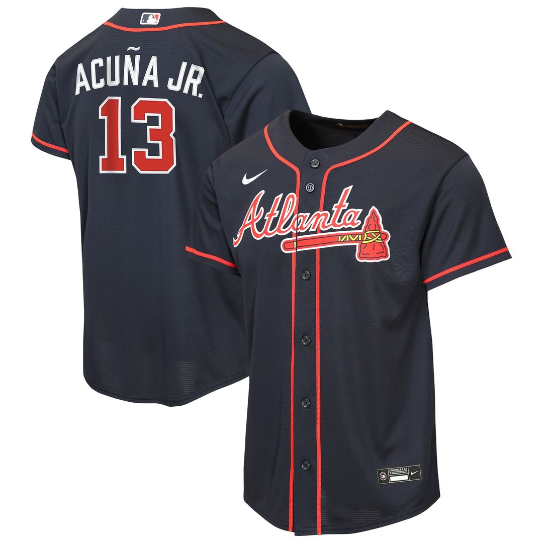 Ronald Acuña Jr. Atlanta Braves Nike Youth Road Replica Jersey - Gray