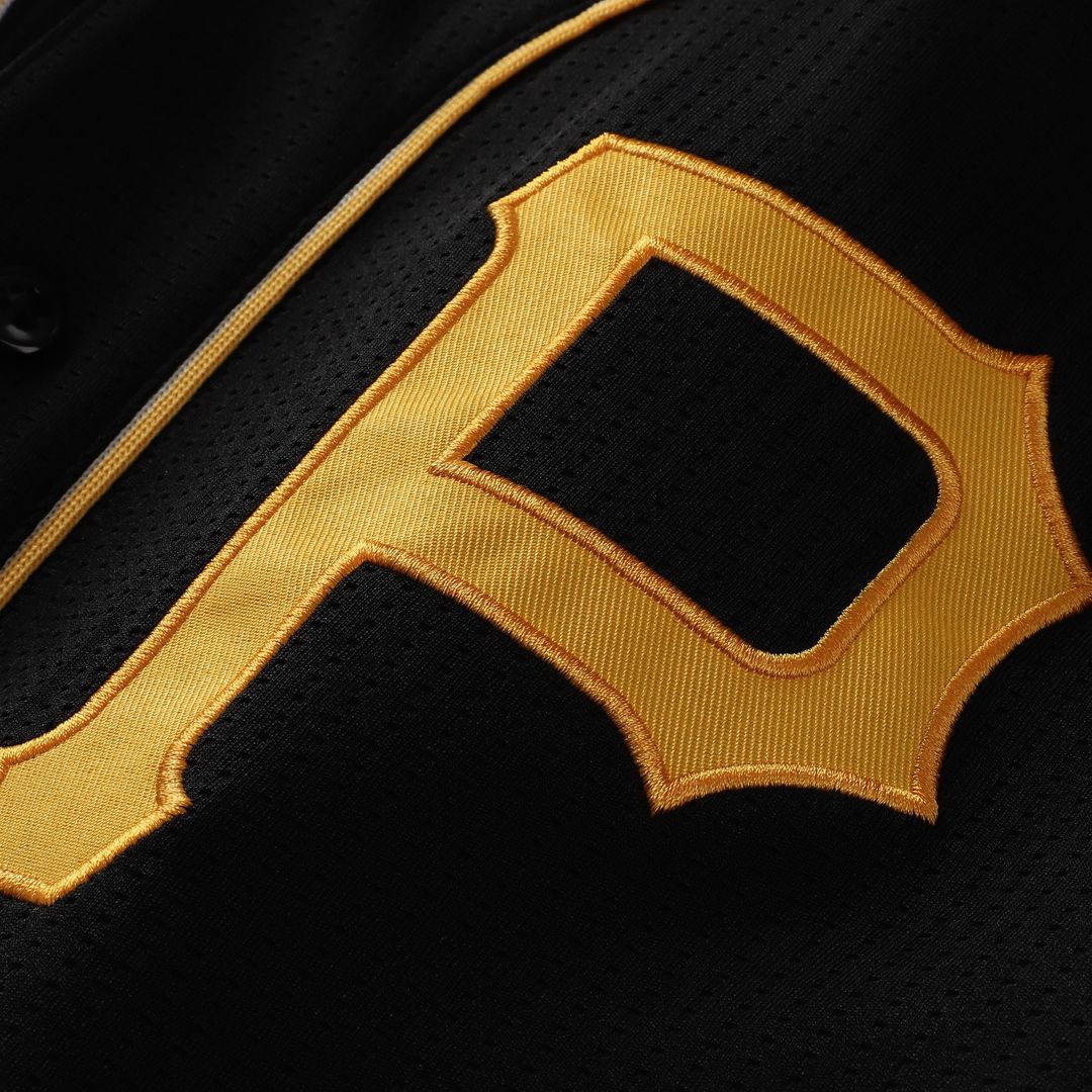 Pittsburgh Pirates Stitches Team Color Full-Button Fashion Jersey - Black