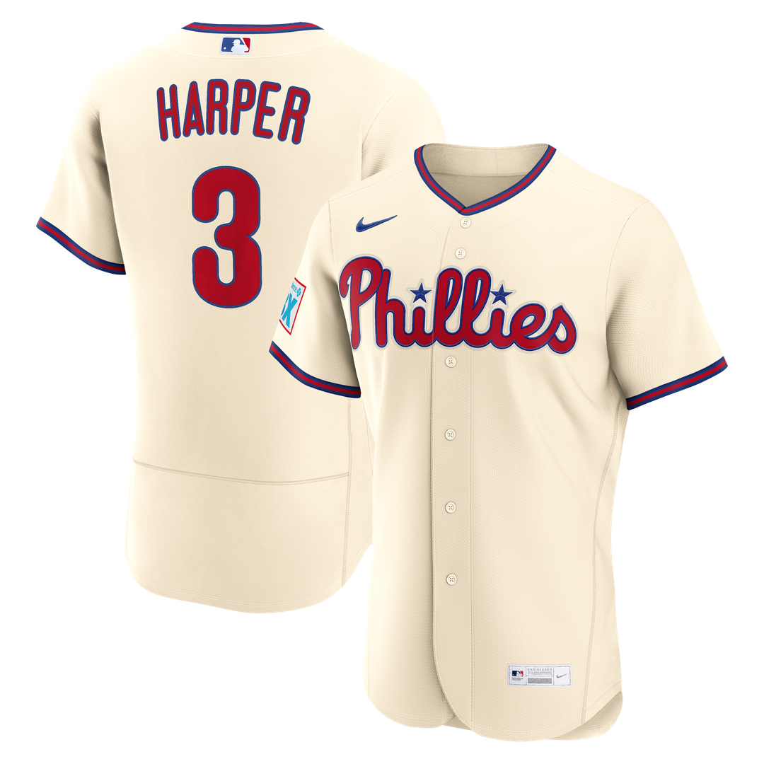 Bryce Harper Philadelphia Phillies Nike Alternate Authentic Sponsor Patch Jersey - Light Blue