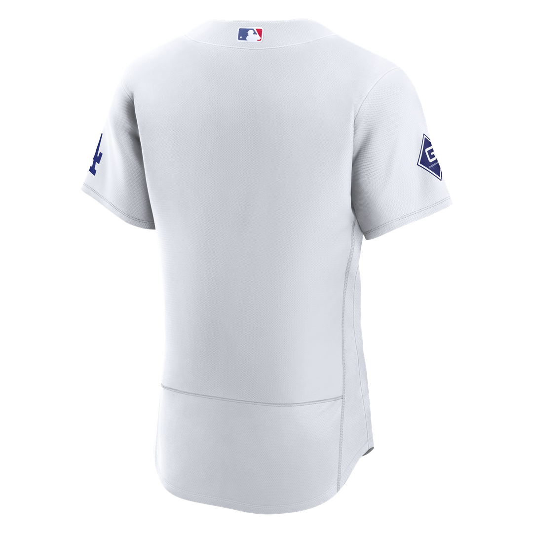 Los Angeles Dodgers Nike Home Sponsor Patch Authentic Jersey - White