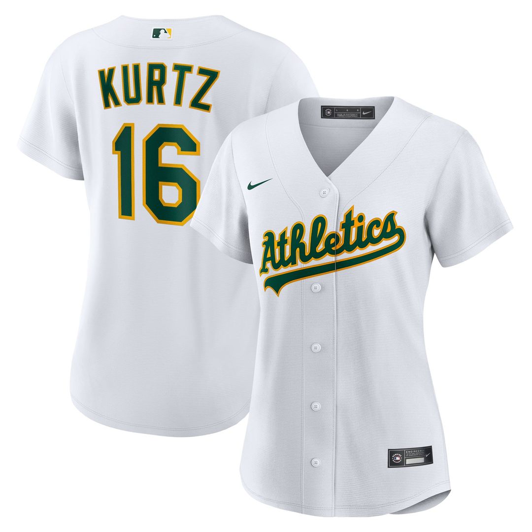 Nick Kurtz Athletics Nike Women's Home Replica Player Jersey - White