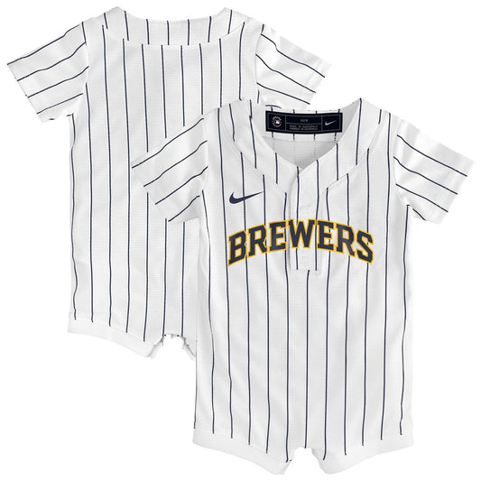 Milwaukee Brewers Nike Newborn & Infant Alternate Replica Romper Jersey - White