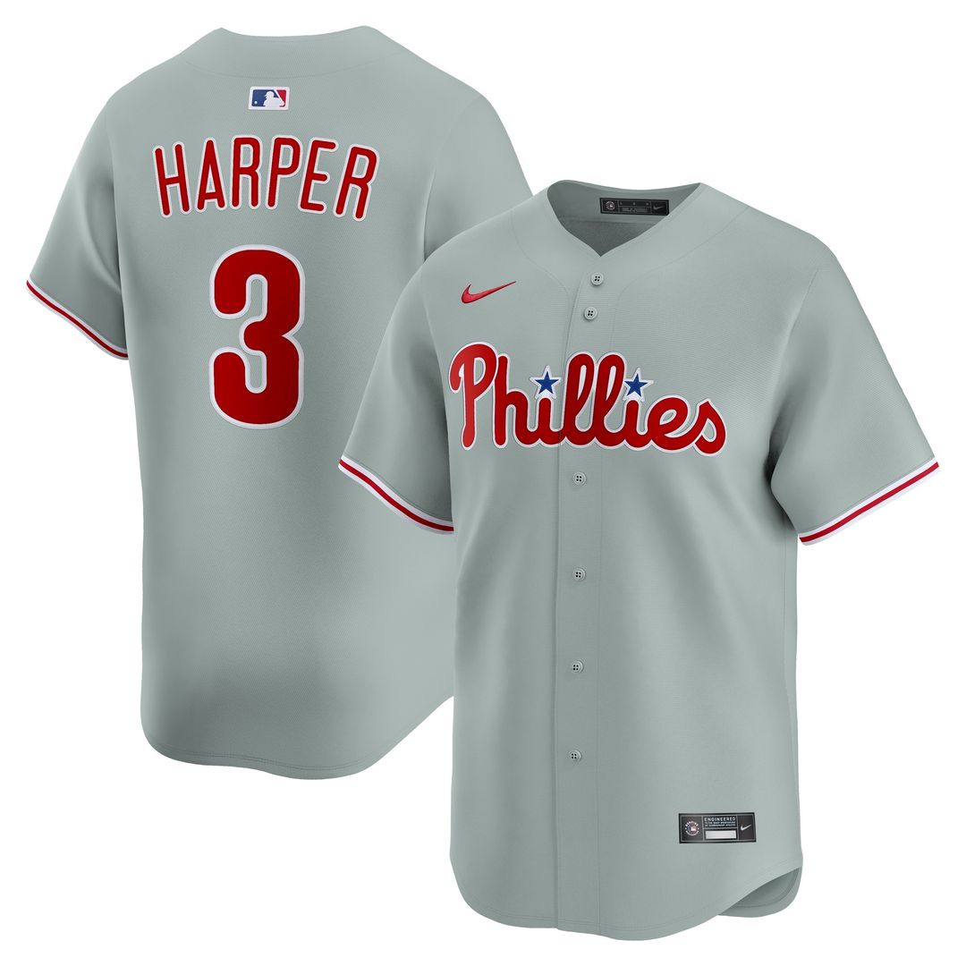 Bryce Harper Philadelphia Phillies Nike Road Limited Player Jersey - Gray