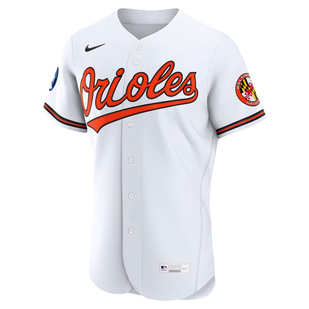 Baltimore Orioles Nike Home Sponsor Patch Authentic Jersey - White