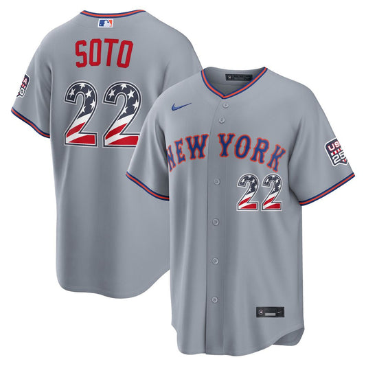 Juan Soto New York Mets Nike USA 250 Fourth of July Road Stadium Jersey - Gray