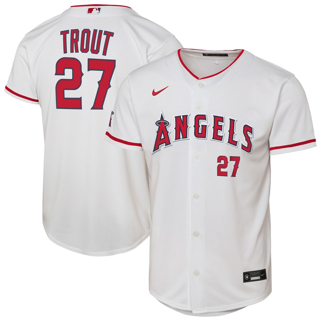 Mike Trout Los Angeles Angels Nike Youth Home Stadium Player Jersey - White