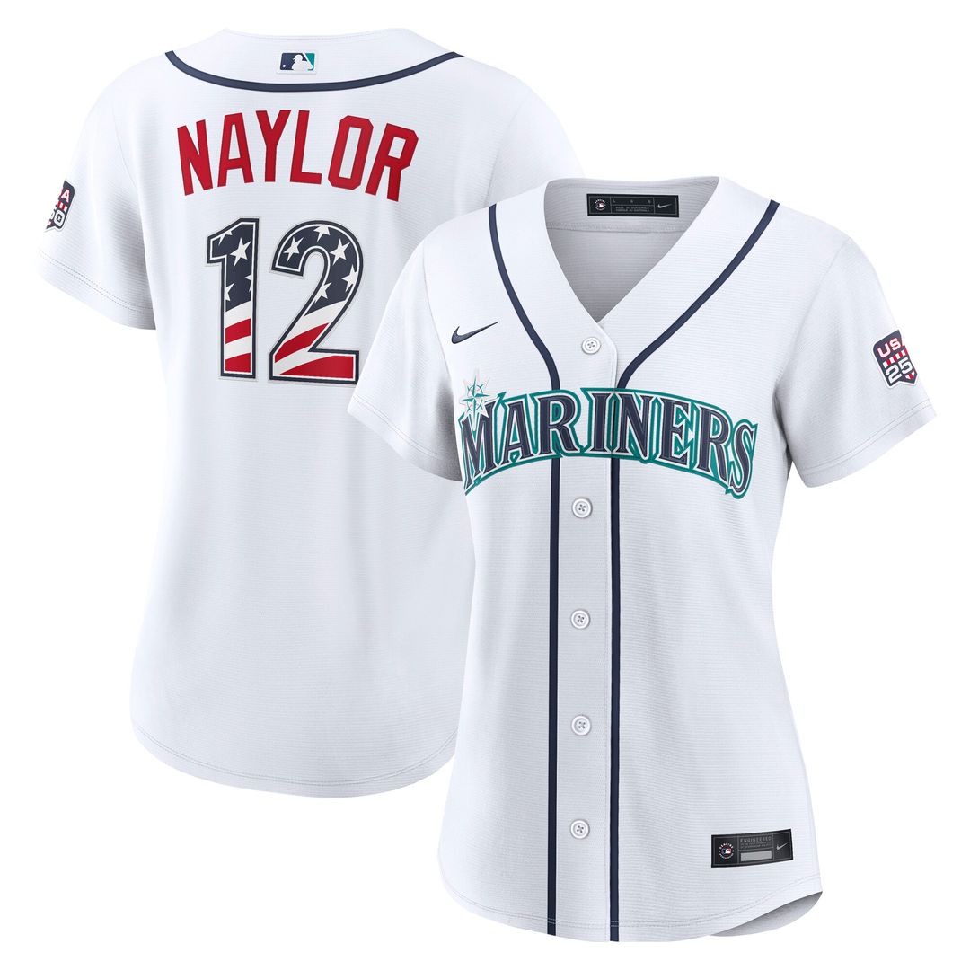 Josh Naylor Seattle Mariners Nike Women's USA 250 Fourth of July Home Stadium Jersey - White