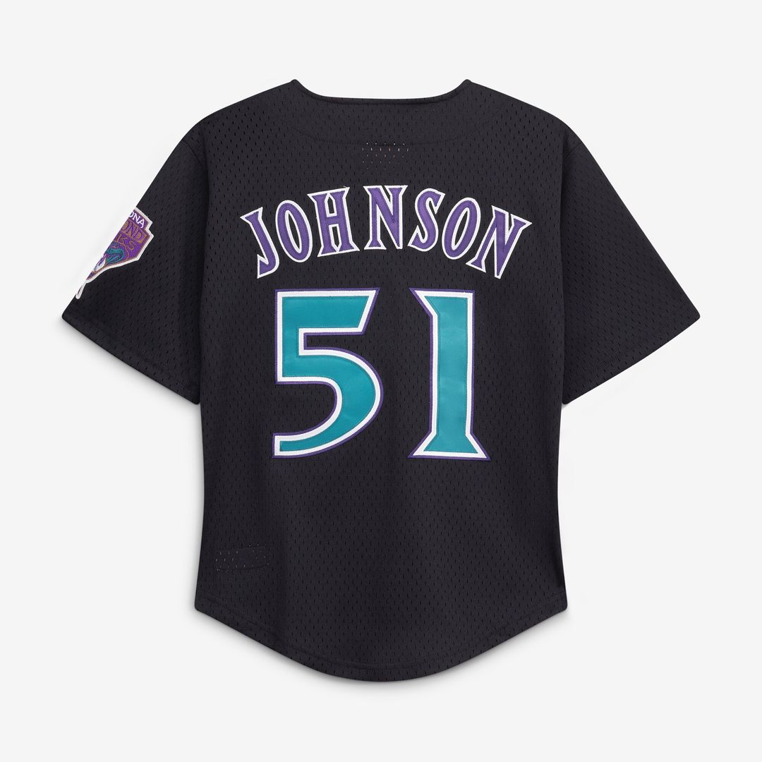 Randy Johnson Arizona Diamondbacks Mitchell & Ness Youth Cooperstown Collection Mesh Batting Practice Jersey - Black