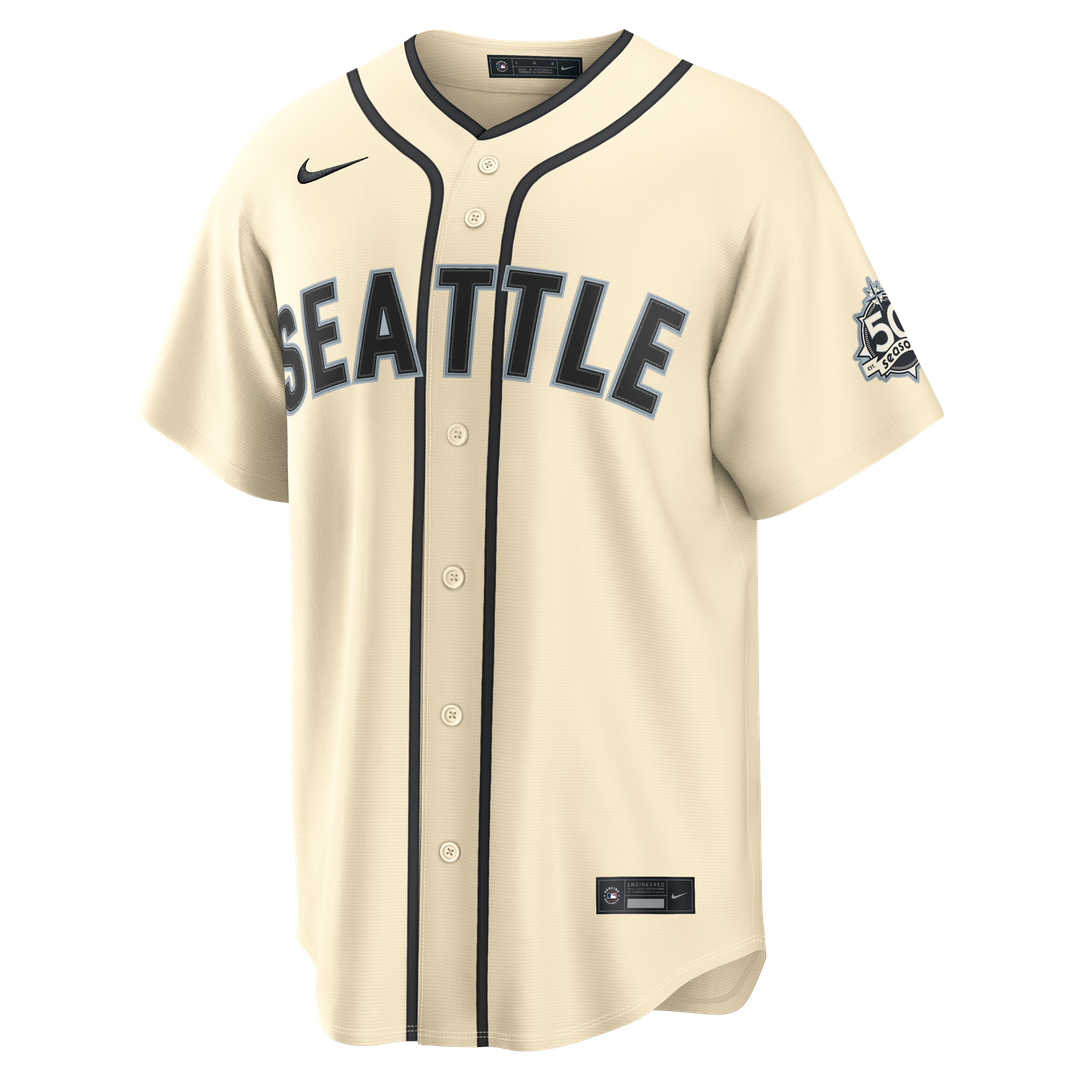 Cal Raleigh Seattle Mariners Nike  Alternate 50th Season Patch Stadium Jersey - Teal