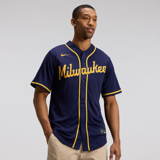 Milwaukee Brewers Nike Alternate Replica Team Jersey - Navy