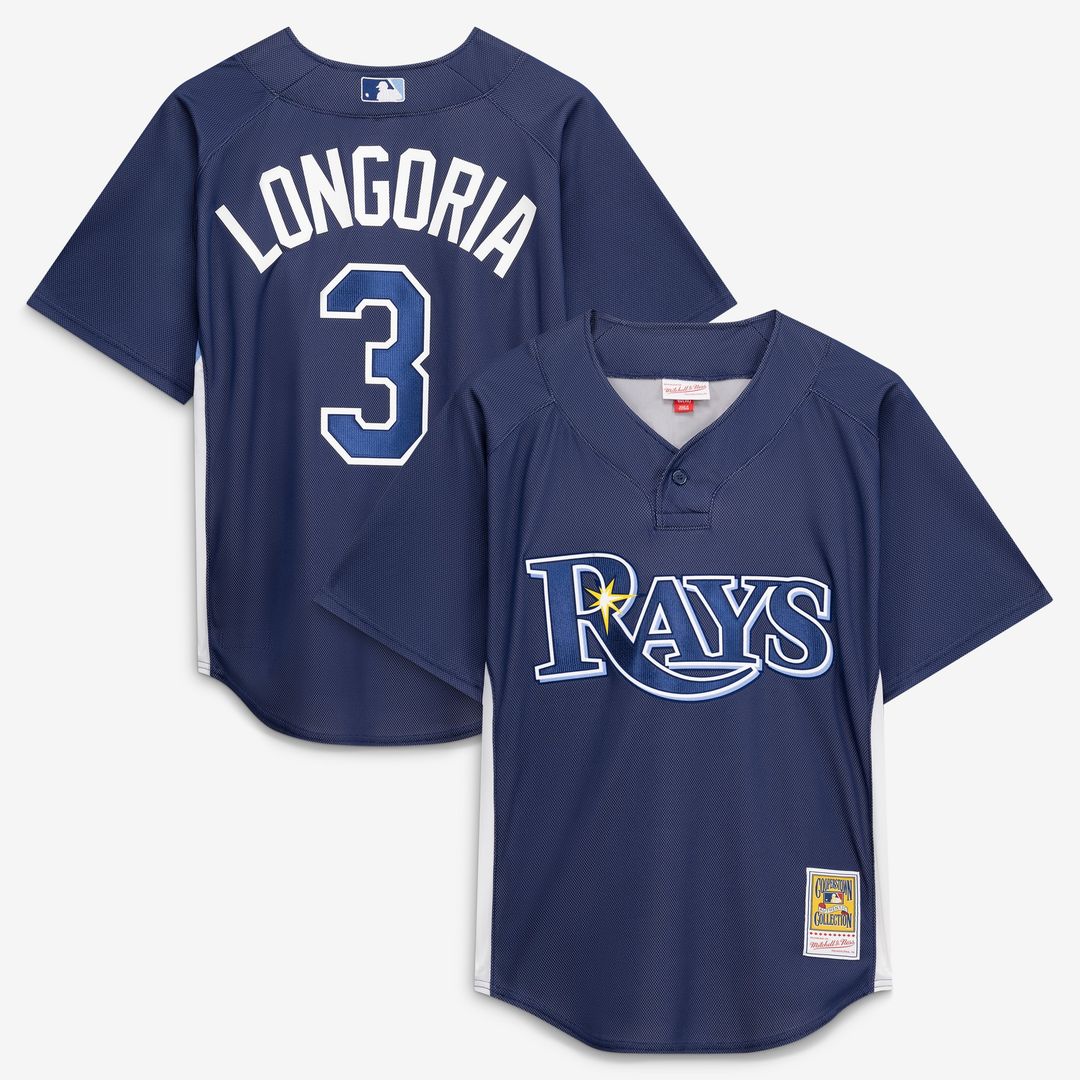 Evan Longoria Tampa Bay Rays Mitchell & Ness Authentic Batting Practice Jersey - Navy