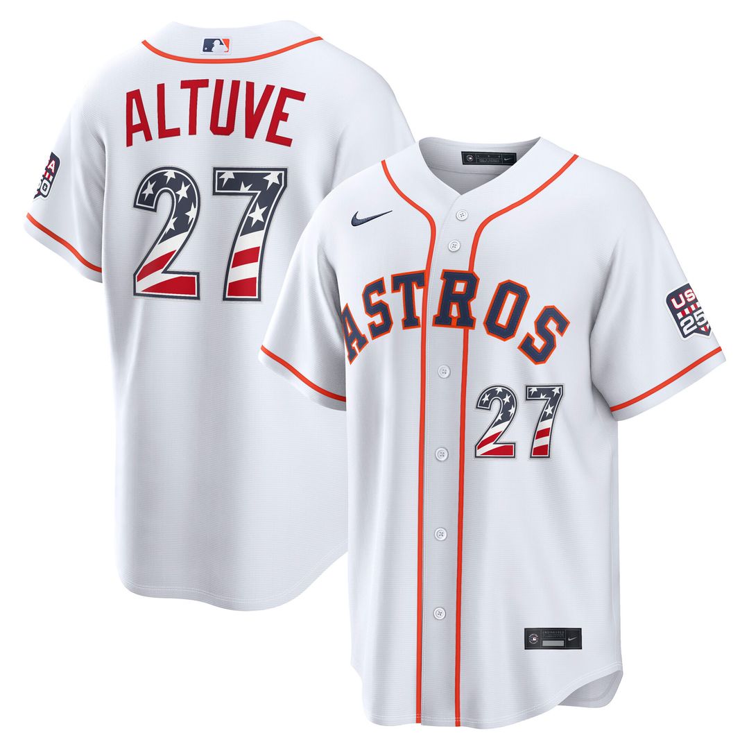 Jose Altuve Houston Astros Nike USA 250 Fourth of July Home Stadium Jersey - White