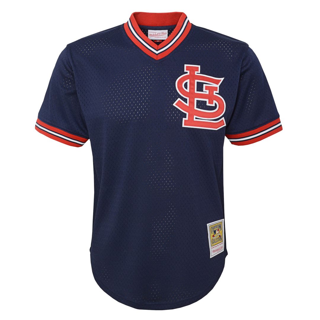 Ozzie Smith St. Louis Cardinals Mitchell & Ness Youth Cooperstown Collection Mesh Batting Practice Jersey - Navy