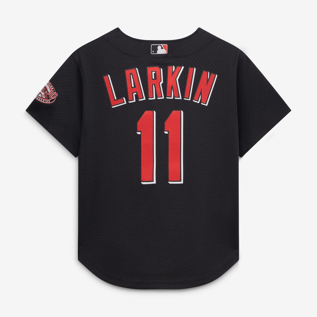 Barry Larkin Cincinnati Reds Mitchell & Ness Throwback Cooperstown Mesh Batting Practice Jersey - Red