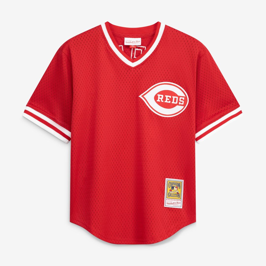 Barry Larkin Cincinnati Reds Mitchell & Ness Youth Cooperstown Collection Mesh Batting Practice Jersey - Red