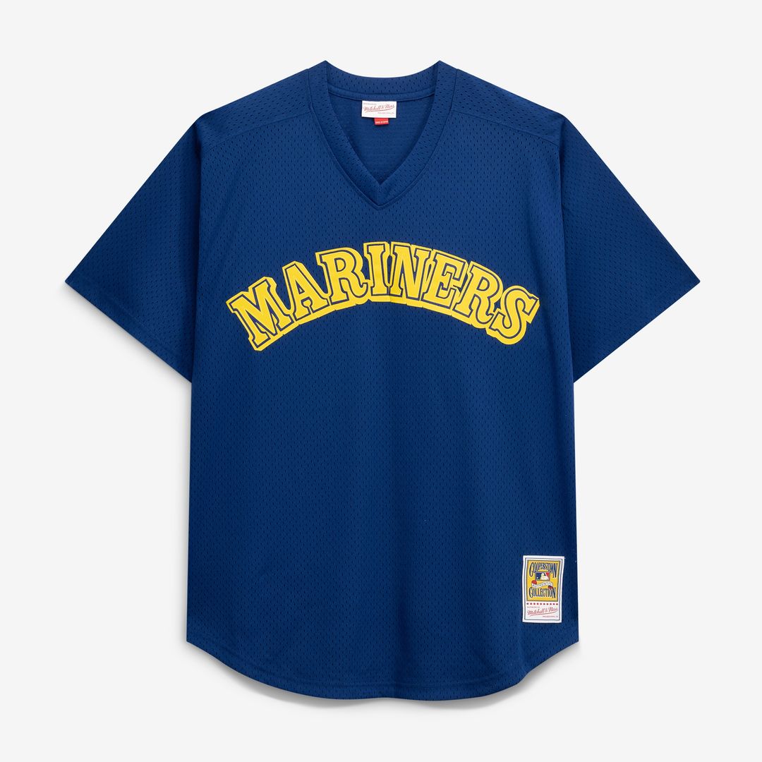 Seattle Mariners Mitchell & Ness Big & Tall Cooperstown Collection Mesh Batting Practice Jersey - Navy