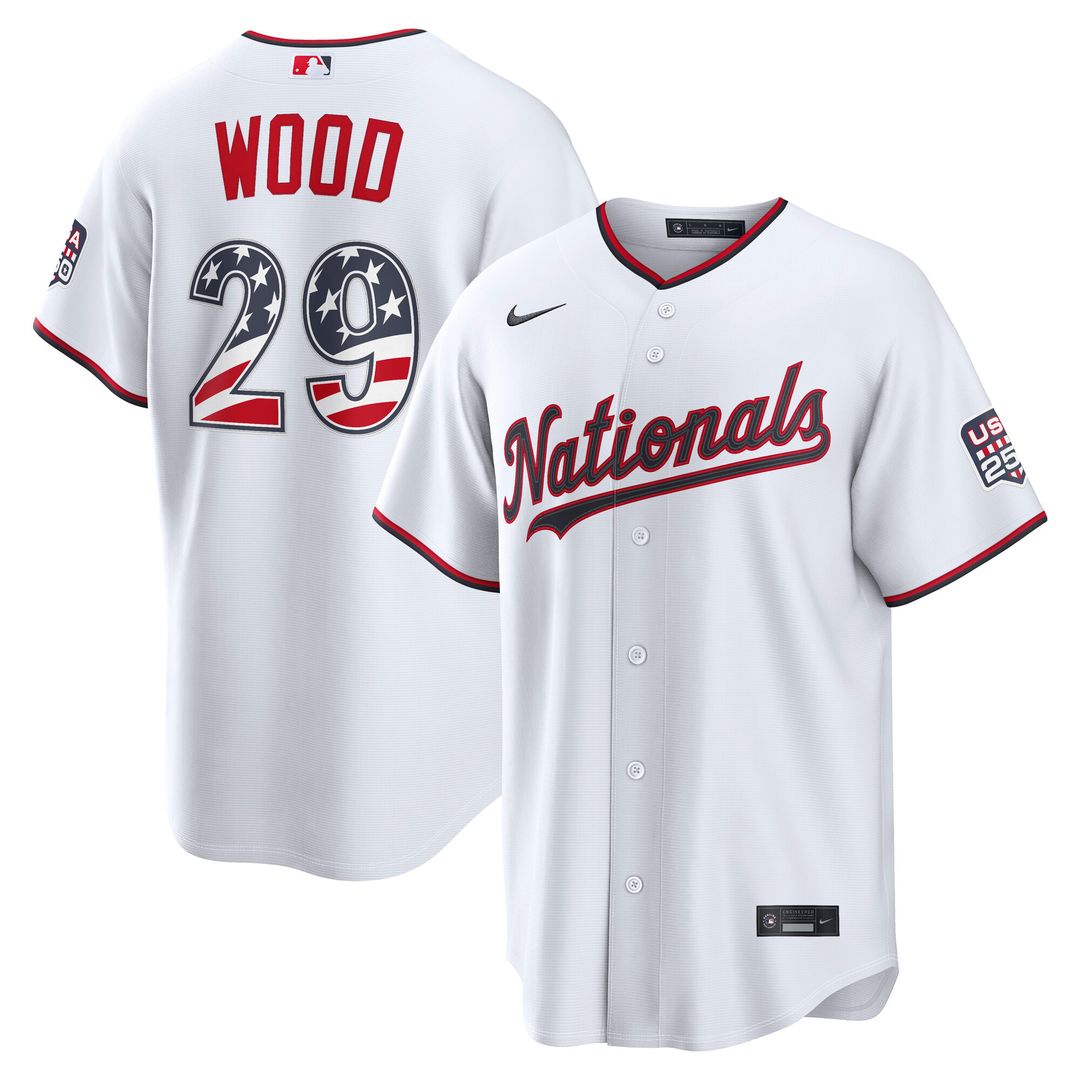 James Wood Washington Nationals Nike USA 250 Fourth of July Home Stadium Jersey - White
