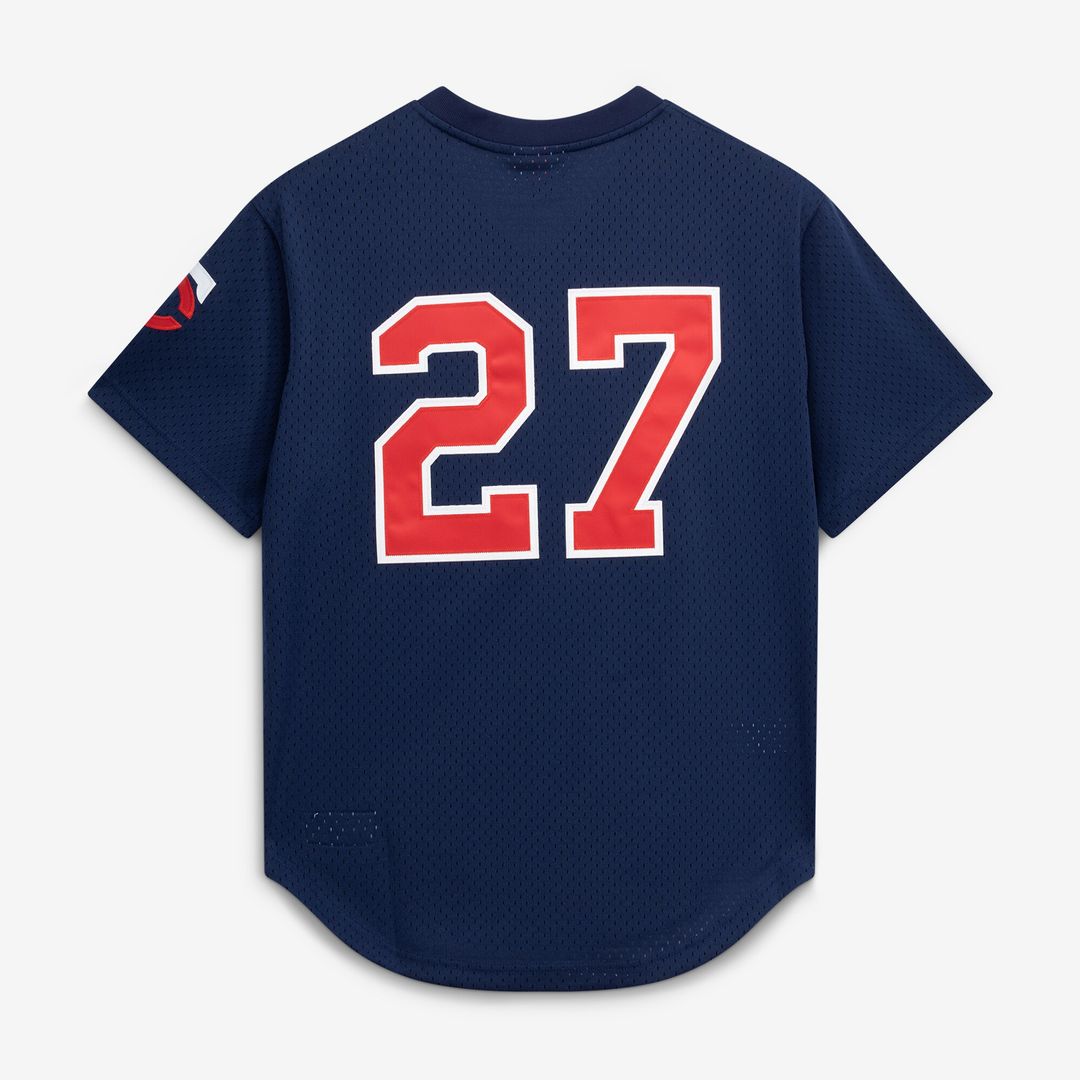 David Ortiz Minnesota Twins Mitchell & Ness 2002 Cooperstown Collection Mesh Batting Practice Jersey - Navy