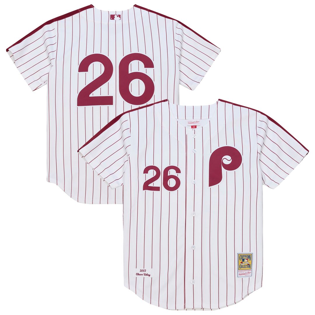 Chase Utley Philadelphia Phillies Mitchell & Ness 2003 Cooperstown Collection Authentic Jersey - White