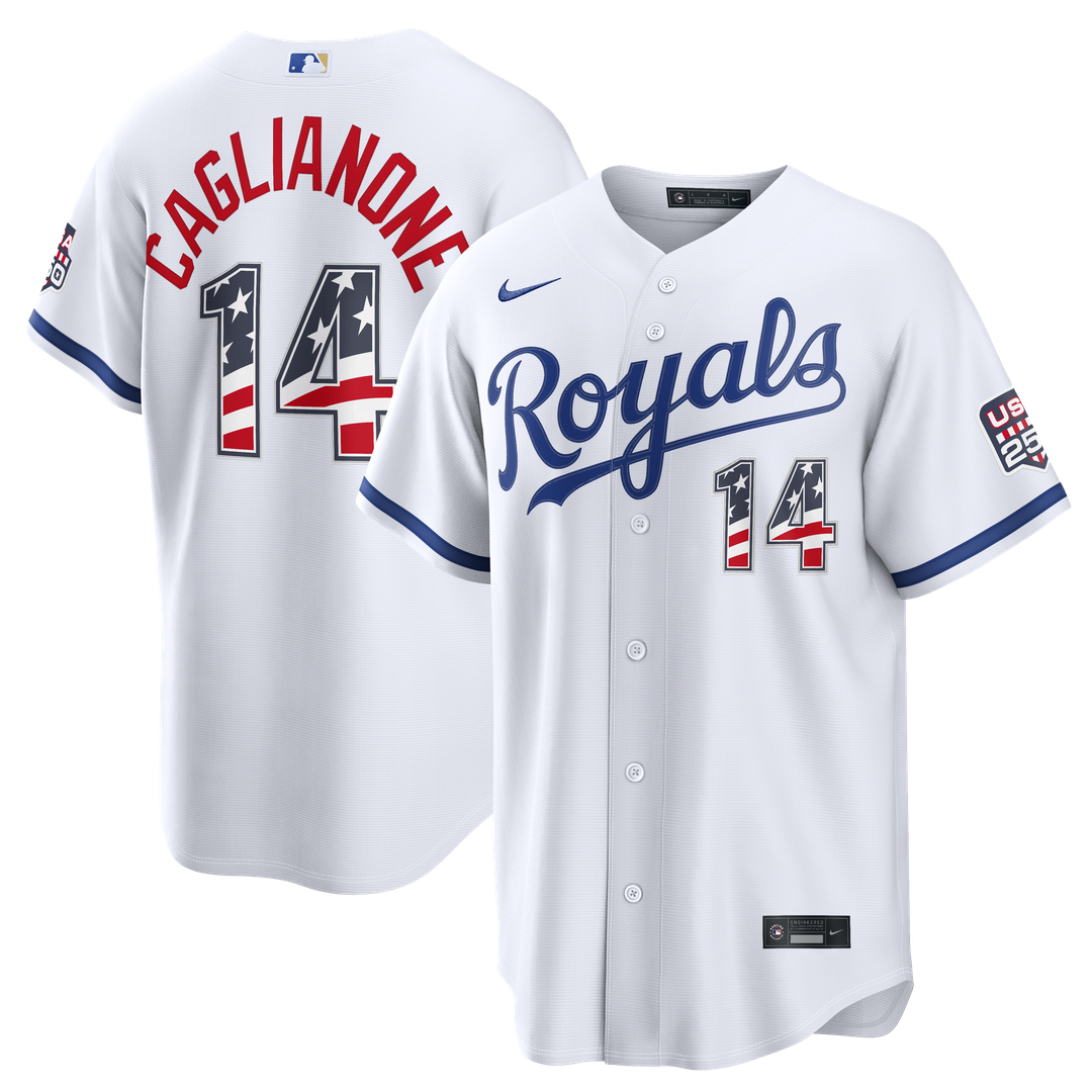 Jac Caglianone Kansas City Royals Nike USA 250 Fourth of July Home Stadium Jersey - White