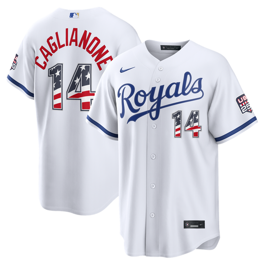 Jac Caglianone Kansas City Royals Nike USA 250 Fourth of July Home Stadium Jersey - White